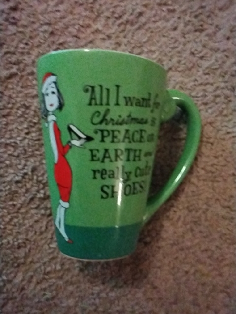 HMK Green Holiday Ceramic Mug with Festive Design